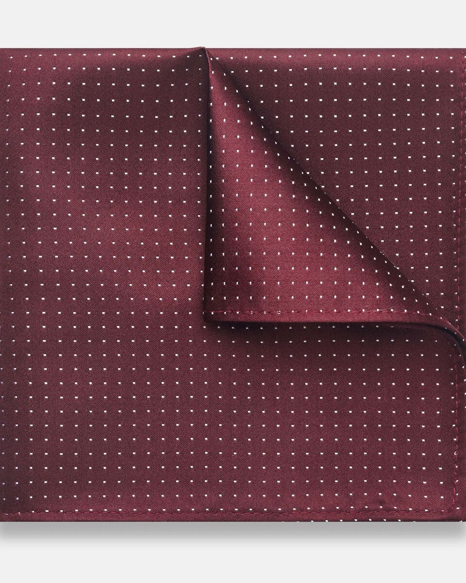 Biati Silk Pocket Square, Burgundy, hi-res